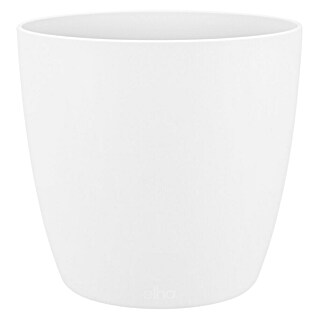 Elho Brussels Okrugla tegla za biljke (Vanjska dimenzija (ø x V): 10 x 9 cm, Bijele boje, Plastika, Sjaj)