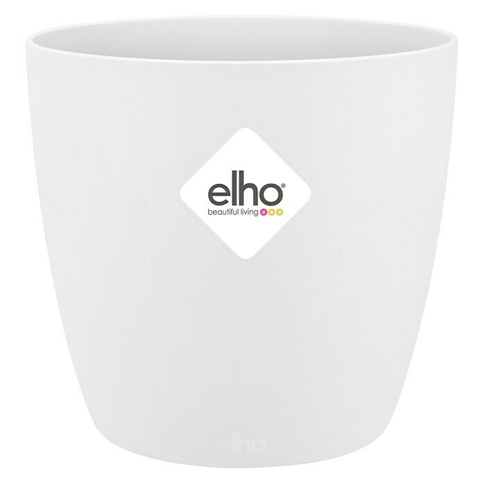 Elho Brussels Übertopf Round Mini (Ø x H: 7 x 6 cm, Weiß, Glänzend)
