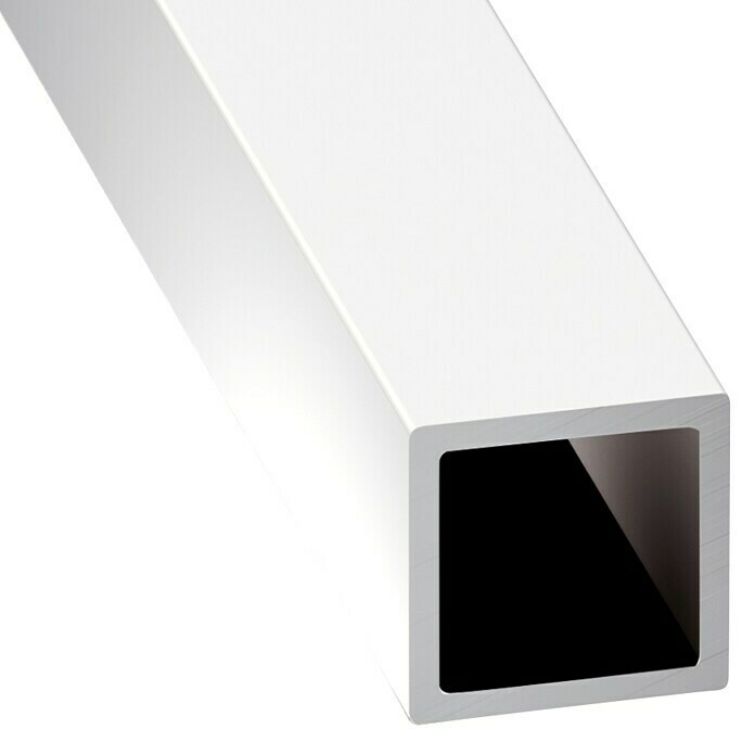 Kantoflex Vierkantrohr (L x B x H: 2.000 x 20 x 20 mm, Aluminium, Weiß, Blank)