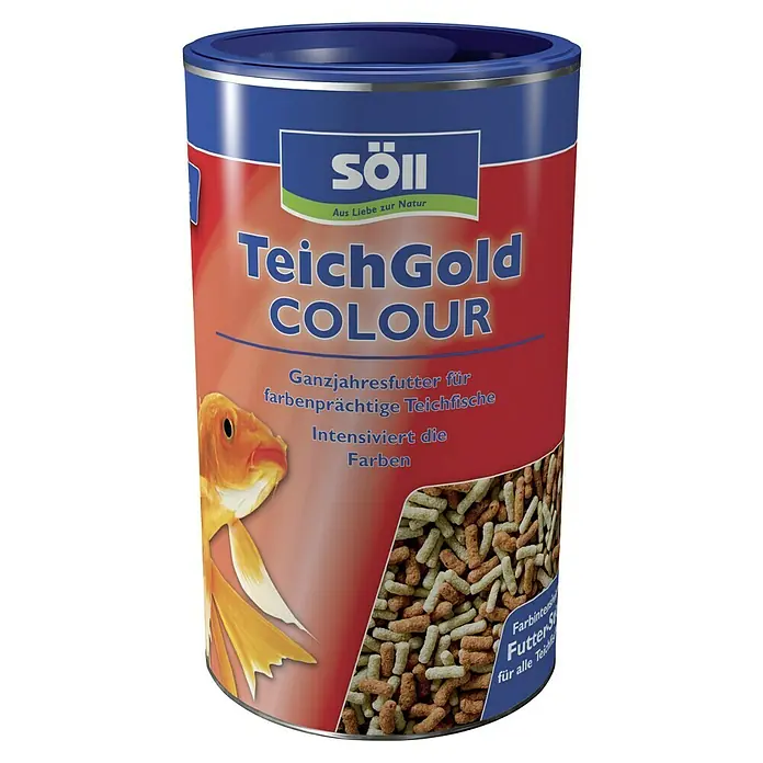Söll Teich-Gold Teich-Fischfutter Colour - 120 g - Söll TeichGold Colour Fischfutter-Dose. Spezialfutter für farbenprächtige Teichfische, ganzjährig geeignet und farbverstärkend.