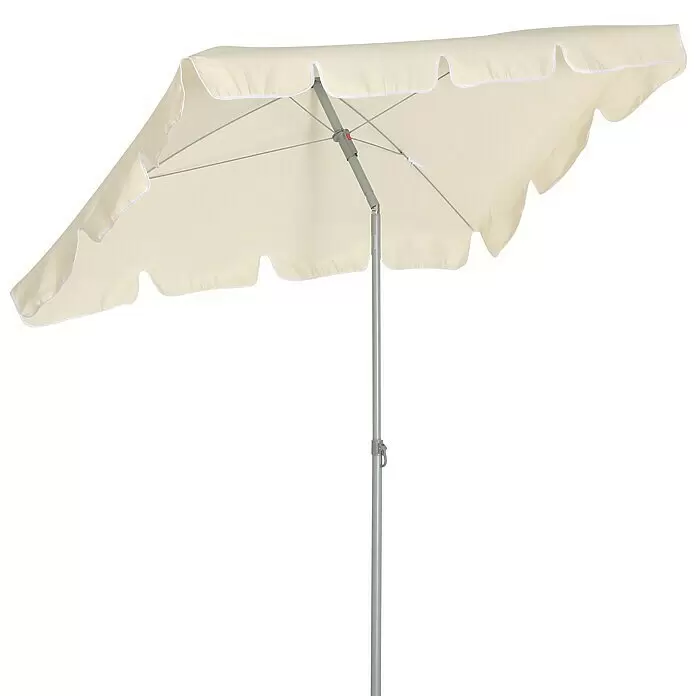 Gartenmöbel-Set Messina - 6 -tlg., Akazie/Polyester/Stahl, White washed/Naturbraun - Diagonale Ansicht