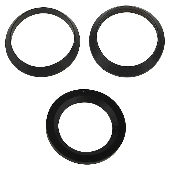 Dichtungssortiment - 1¼″, 3 Stk., Gummi, Geeignet für: Waschtischsiphons - Drei schwarze Dichtungsringe in verschiedenen Größen, die sich ideal für Sanitär-, Heizungs- oder andere Anwendungen eignen.