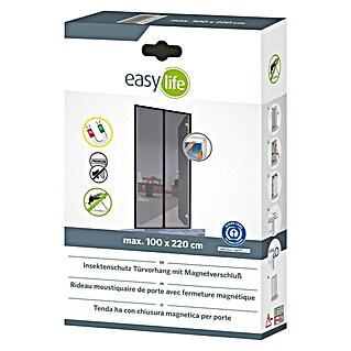 Easy Life Insektenschutzvorhang Premium (B x H: 100 x 220 cm, Anthrazit, Klettbefestigung)