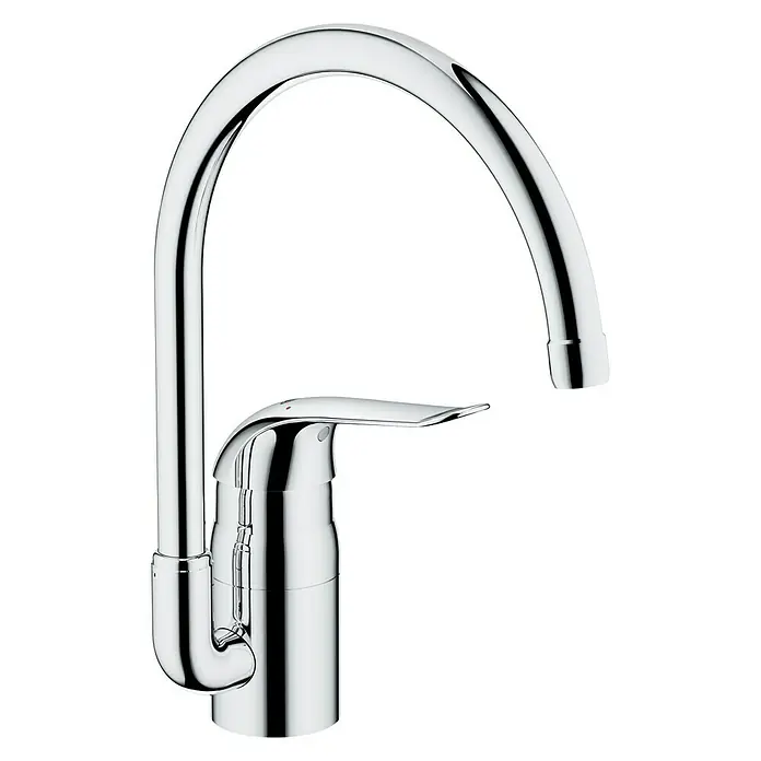 Grohe Euroeco Special Spültischarmatur - C-Auslauf, Chrom, Glänzend - Ein eleganter, hochglanzpolierter Chrom-Wasserhahn mit geschwungenem Auslauf, der Stil und Funktionalität in jeder Küche vereint.