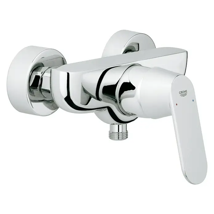 Grohe Eurosmart Cosmopolitan Brausearmatur - Chrom, Glänzend - Produktabbildung: Grohe Einhand-Brausebatterie mit glänzender Chromoberfläche und ergonomischem Hebel für präzise Steuerung.