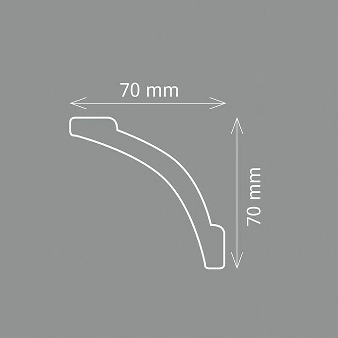 Zierprofil Modern E 52 (200 cm x 70 mm x 7 cm, Polystyrol XPS)
