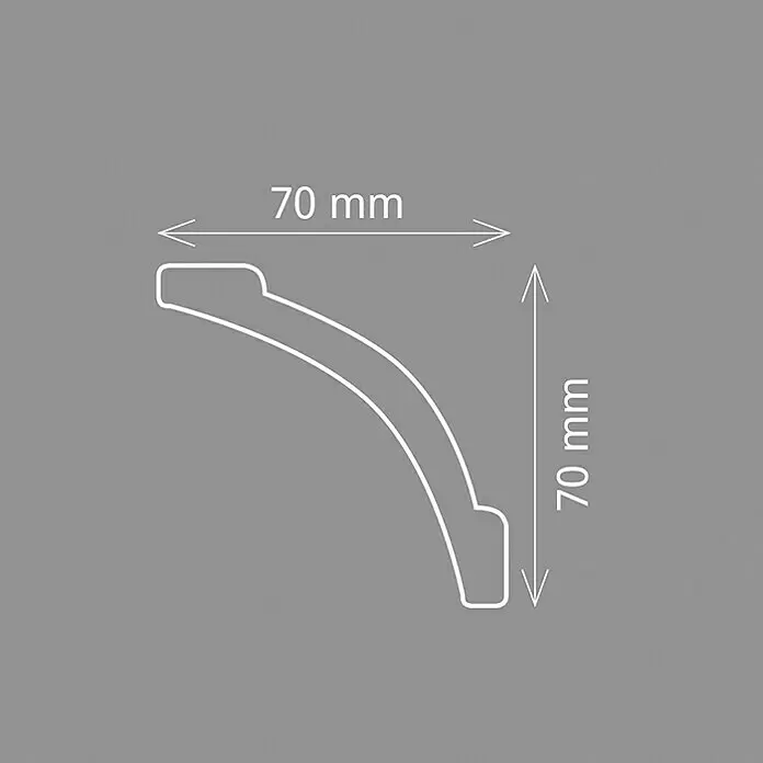 Zierprofil Modern E 52 - 200 cm x 70 mm x 7 cm, XPS-Hartschaumplatten - Detailaufnahme