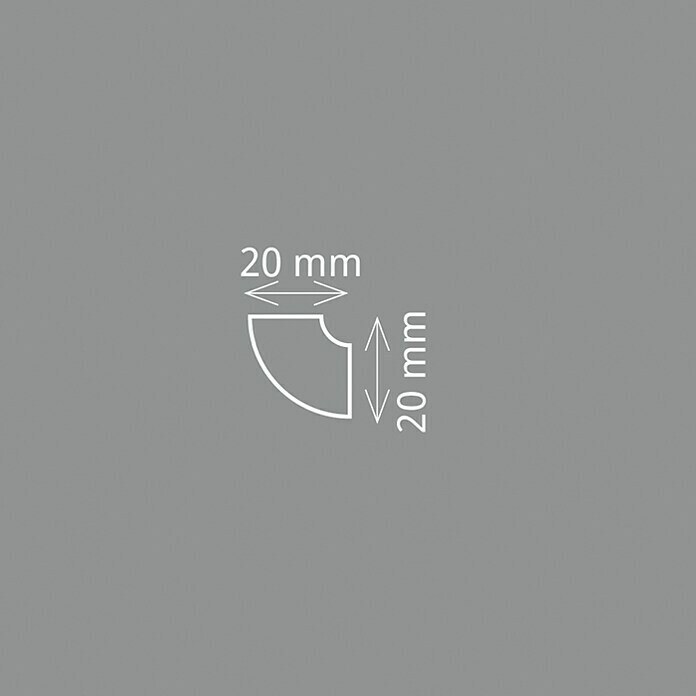 Zierprofil (1,5 m x 2 cm x 2 cm, Polystyrol XPS)