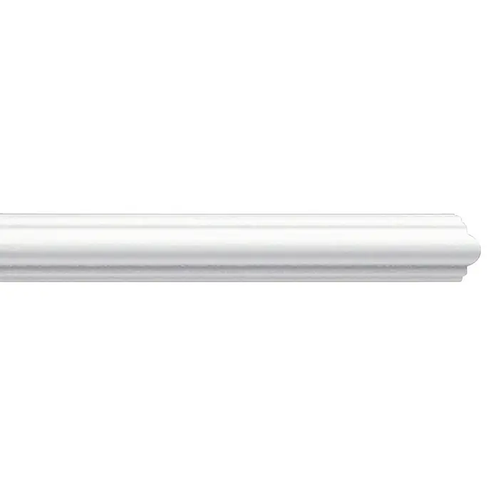Wandleiste CW 10 - Länge: 2 m, Weiß - Das Bild zeigt eine weiße Zierleiste, die sich ideal für die Gestaltung von Innenräumen eignet. Die Leiste ist schlicht und elegant.