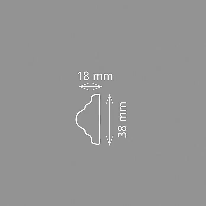 Wandleiste CW 11 - 200 x 1,8 x 3,8 cm, Weiß - Detailaufnahme