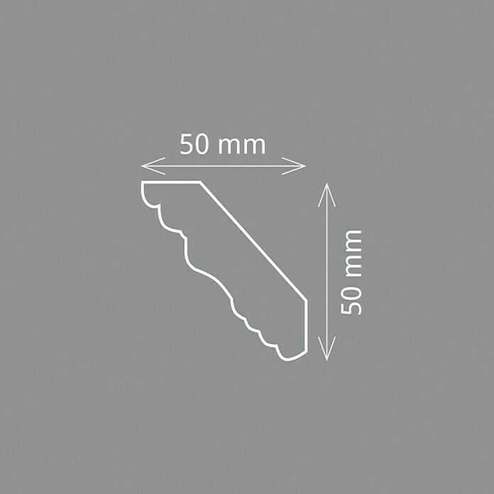 Zierprofil (200 cm x 50 mm x 5 cm, Expandiertes Polystyrol (EPS))