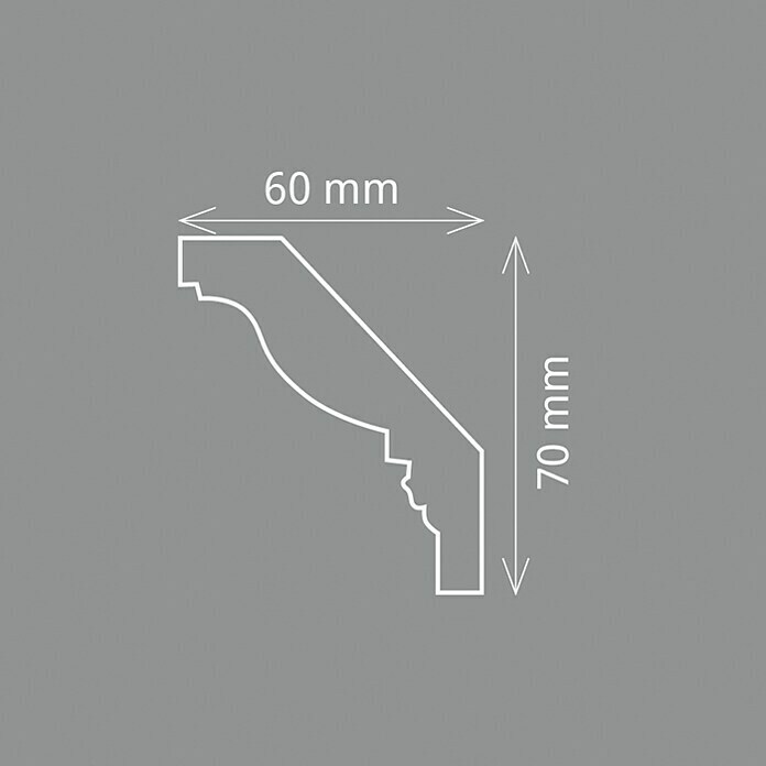 Zierprofil Prestige Vera-F (200 cm x 60 mm x 7 cm, Expandiertes Polystyrol (EPS))