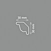 Zierprofil (2 m x 3 cm x 3 cm, Expandiertes Polystyrol (EPS))