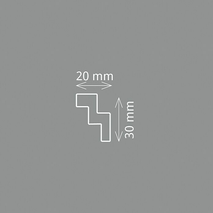 Zierprofil Modern T 30 (1,5 m x 3 cm x 3 cm, Polystyrol XPS)