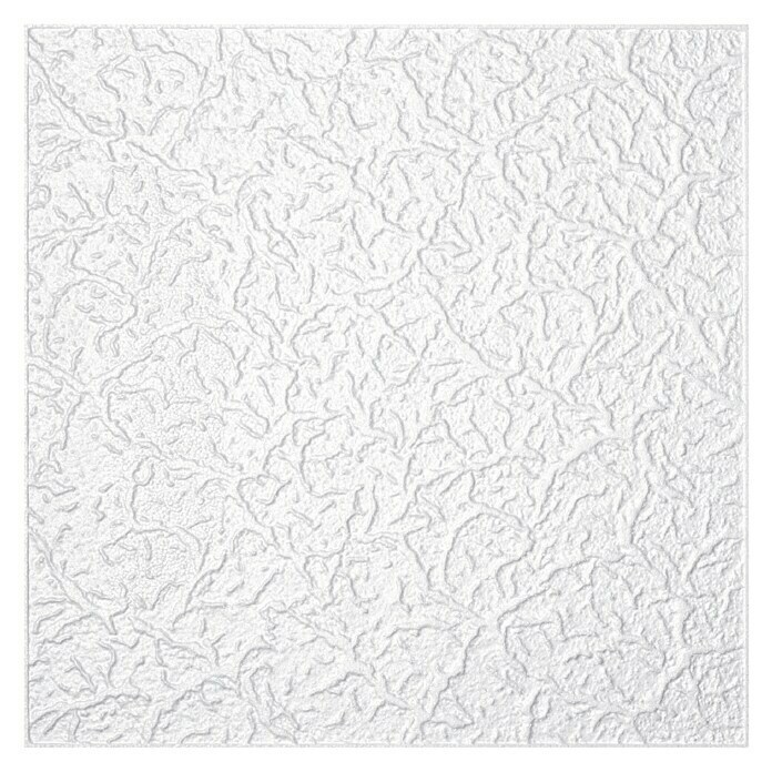 Deckenplatte (50 x 50 cm, Weiß, 2 m², Polystyrol geschäumt)