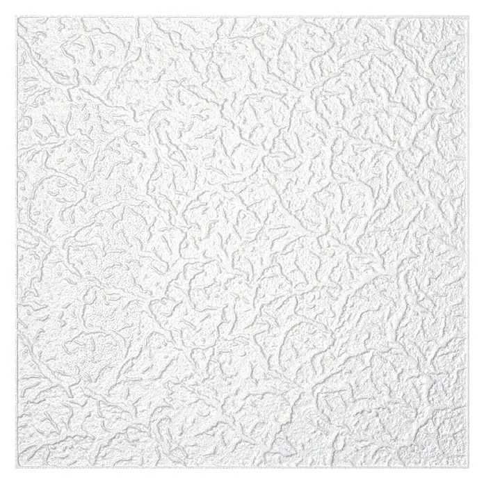 Deckenplatte D 82 - 50 x 50 cm, Weiß, 2 m², Polystyrol geschäumt - Strukturierte weiße Deckenplatte mit einem abstrakten Muster. Das Dekor ist ein echter Hingucker und verleiht jedem Raum das gewisse Etwas.