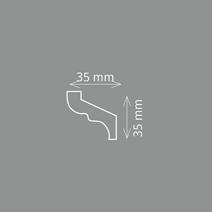 Zierprofil S 35 (2 Stk., 2 m x 3,5 cm x 3,5 cm, Polystyrol XPS)