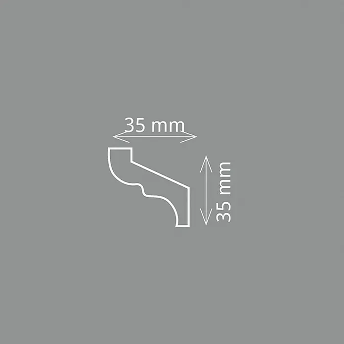 Zierprofil S 35 - 2 m x 3,5 cm x 3,5 cm, XPS-Hartschaumplatten, 2 Stk. - Profilleiste mit den Maßen 35 x 35 mm. Die Zierleiste ist ideal für Wanddekorationen und verleiht jedem Raum eine elegante Note.