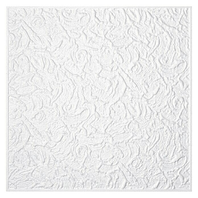 Deckenplatte Paris (50 x 50 cm, Weiß, 2 m², Polystyrol geschäumt)