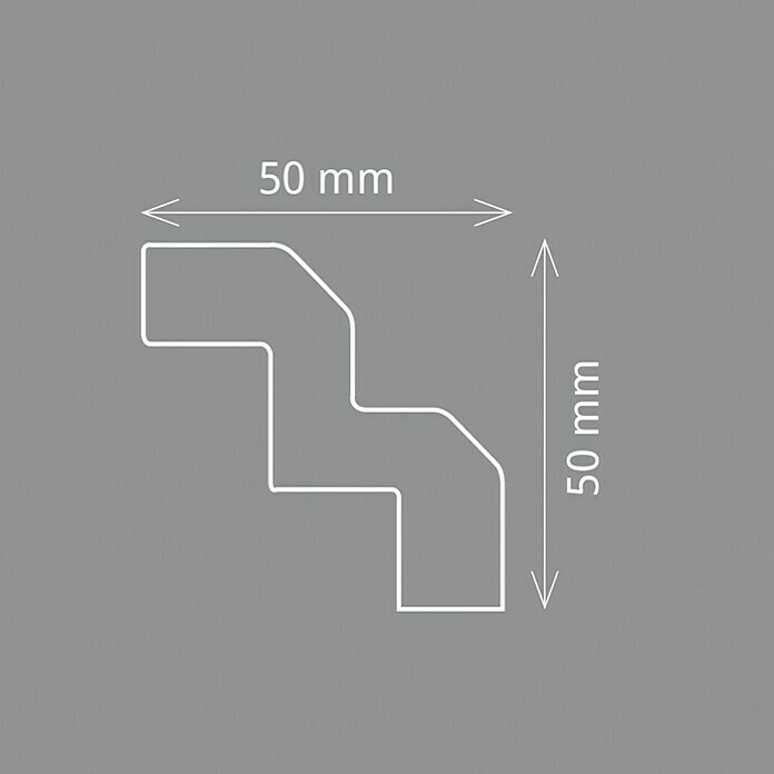 Zierprofil Modern T 70 (200 x 5 x 5 cm, Polystyrol XPS)