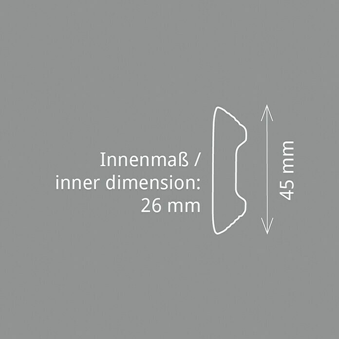 Zierprofil Kabelkanal L 45200 x 4,5 x 4,5 cm, Polystyrol XPS Unknown