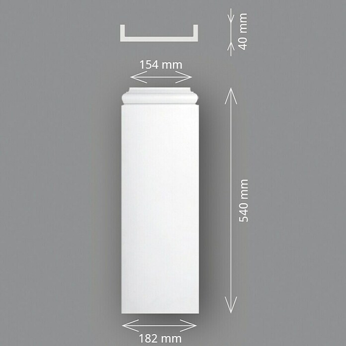 Wandelement (54 x 18,2 x 4 cm, Expandiertes Polystyrol (EPS))