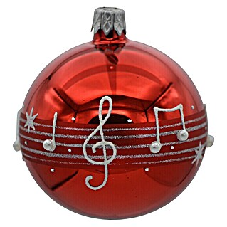 Christbaumschmuck Music (Rot, Glas, Rund, 1 Stk.)