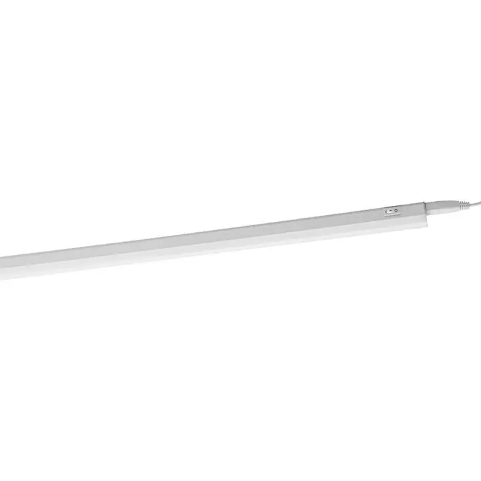 Ledvance LED-Lichtleiste Switch BattenL x B x H: 117,3 x 2,2 x 3 cm, Lichtfarbe: Warmweiß, 14 W - Eine schlanke LED-Unterbauleuchte in Weiß, ideal für Küchen oder Arbeitsbereiche, mit integriertem Schalter und Kabel.