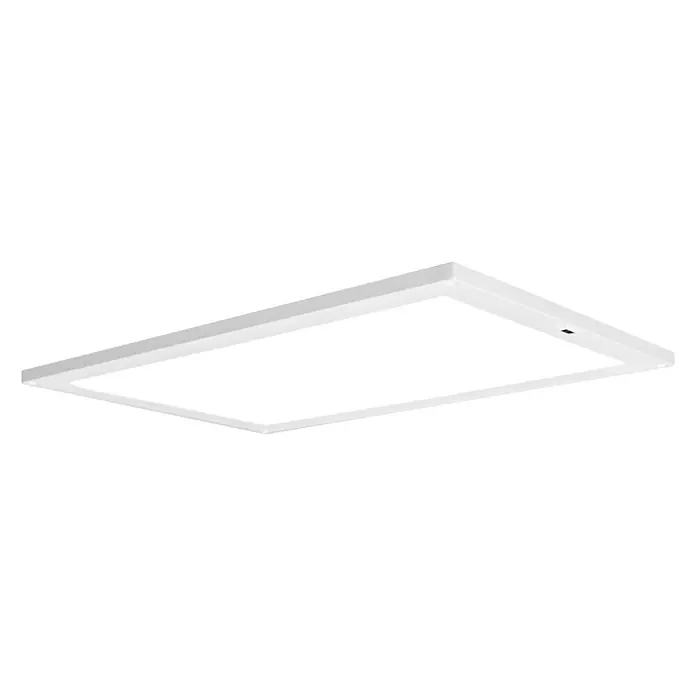 Ledvance LED-Unterbauleuchte Cabinet Sensor - 30 x 20 x 0,8 cm, 14 W, Warmweiß, Gesamtstückzahl: 2 Stk. - Nahaufnahme einer rechteckigen LED-Deckenleuchte mit weißem Rahmen, die für eine helle und gleichmäßige Beleuchtung sorgt.