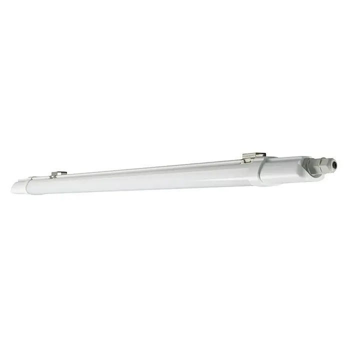 Ledvance LED-Feuchtraumlichtleiste Submarine SlimLänge: 124,5 cm, Lichtfarbe: Neutralweiß, 18 W, IP65 - LED-Röhrenleuchte mit Montageclips. Diese robuste Leuchte bietet eine helle, effiziente Beleuchtung für verschiedene Anwendungen.