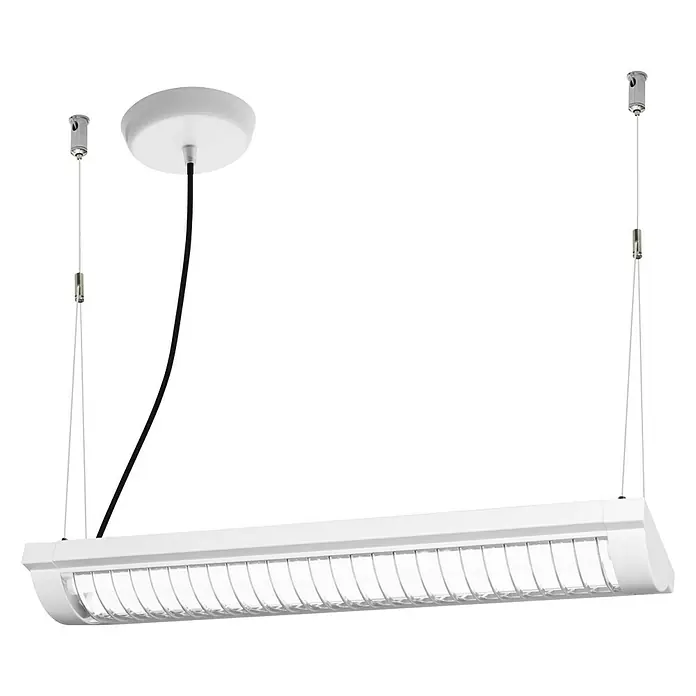 Ledvance LED-Deckenleuchte Office Line - 25 W, L x B x H: 59,5 x 13,4 x 4,6 cm, Weiß, Kaltweiß - Eine moderne, längliche LED-Hängeleuchte in Weiß, ideal für Büro- oder Wohnräume, die helles, effizientes Licht bietet.