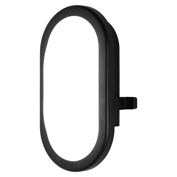 Osram LED-Außenwandleuchte Bulkhead - 11 W, 216 x 14,3 x 79 cm, Schwarz, IP54 - Schwarze ovale LED-Leuchte mit glatter Oberfläche und rechteckiger Halterung zur Wandmontage.