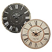 Okrugli zidni sat (Smeđa, Promjer: 45 cm)