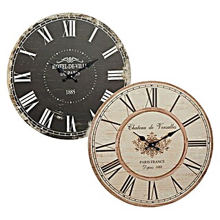 Zidni sat (Promjer: 45 cm, Smeđe boje)