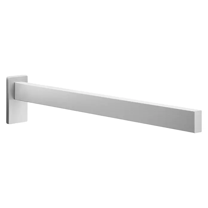 Zack Linea Handtuchhalter - Breite: 4 cm, Edelstahl, Matt - Ein weißer, rechteckiger Handtuchhalter aus Metall, der an einer Wand befestigt ist. Elegantes Design für jedes Badezimmer.
