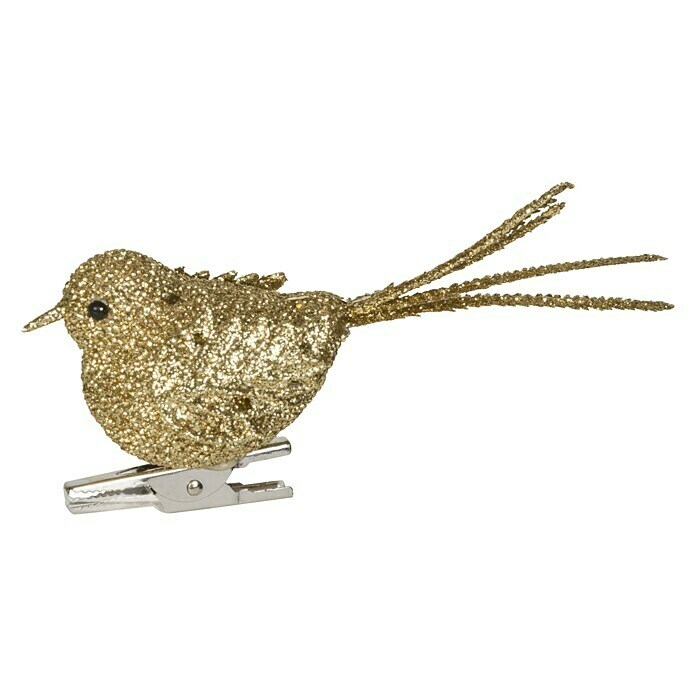 Christbaumschmuck Vogel (Gold, Kunststoff)