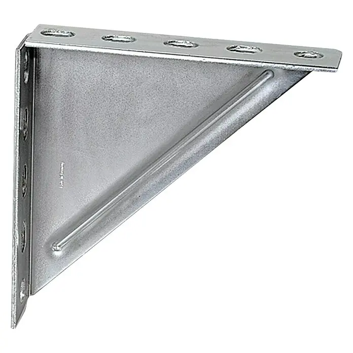 UBB Winkelkonsole - 10 x 4 x 10 cm, Stahl - Winkelverbinder aus verzinktem Stahl mit Löchern zur Befestigung, ideal für Möbelbau und Regalkonstruktionen.