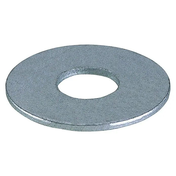 UBB Unterlegscheibe - Außendurchmesser: 24 mm, Stahl, 10 Stk., M 8 - Eine silberne Unterlegscheibe, ein flaches Metallelement mit einem Loch in der Mitte, zur Verwendung mit Schrauben.