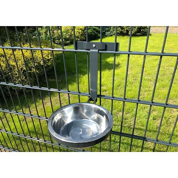 WMT Eindrehhalterung für Futternäpfe - 20 x 20 x 24 cm, Anthrazit - Stimmungsaufnahme