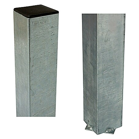 Plus Zaunpfosten (268 cm x 80 mm x 80 mm, Silber, Stahl)