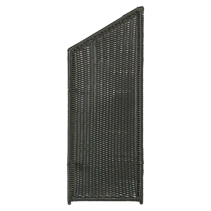 Plus Sichtschutzelement Trend - 55 x 140 cm, Kunststoff, Schwarz - Detailaufnahme eines schwarzen, gewebten Outdoor-Möbelstücks. Das Material und die Verarbeitung sind wetterfest und langlebig.