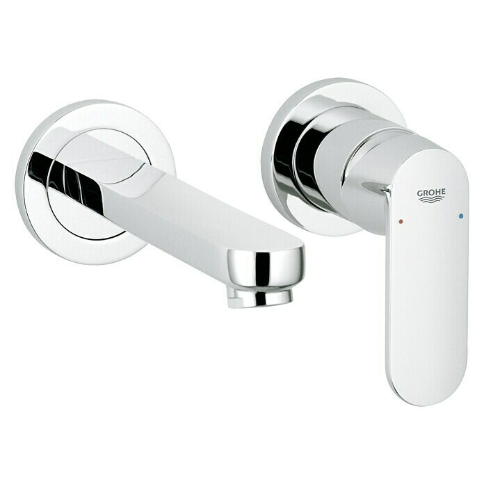 Grohe Eurosmart Cosmopolitan Wand-Waschtischarmatur2-Loch, Chrom, Glänzend, Ausladung: 170 mm Diagonal View