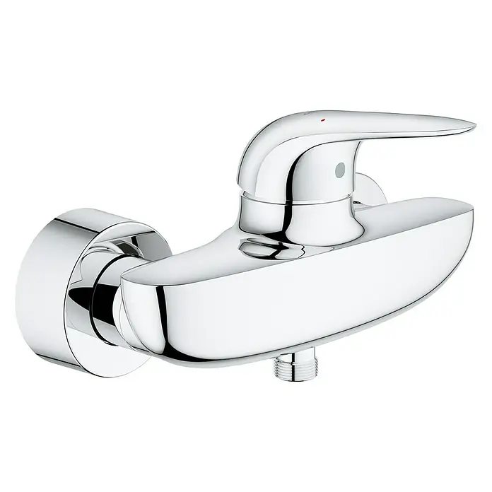 Grohe Eurostyle Solid Brausearmatur - Chrom, Glänzend - Glänzender Chrom-Wasserhahn mit Einhebelmischer für Badezimmer und Dusche, modern und elegant gestaltet.