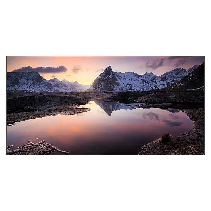 ProArt Leinwandbild - Orange Mountain Landscape, B x H: 160 x 80 cm - Vorderansicht