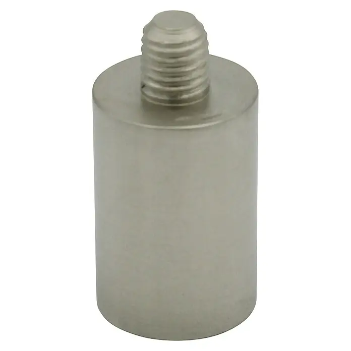 Expo Ambiente Trägerverlängerung - Edelstahloptik, Durchmesser: 24 mm, Geeignet für: Gardinenstangen Ø 28 mm - Aufnahmeadapter für Stative und Zubehör. Der Metalladapter verfügt über ein Gewinde zur einfachen Befestigung und ist robust konstruiert.