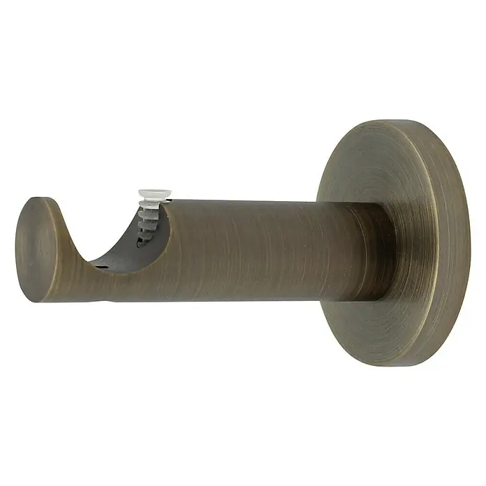 Expo Ambiente Träger Function - Brüniert, Geeignet für: Gardinenstangen Ø 20 mm, 7,8 cm - Wandhalterung für Gardinenstange, antik-messingfarben, mit Befestigungsschraube für sicheren Halt der Stange.