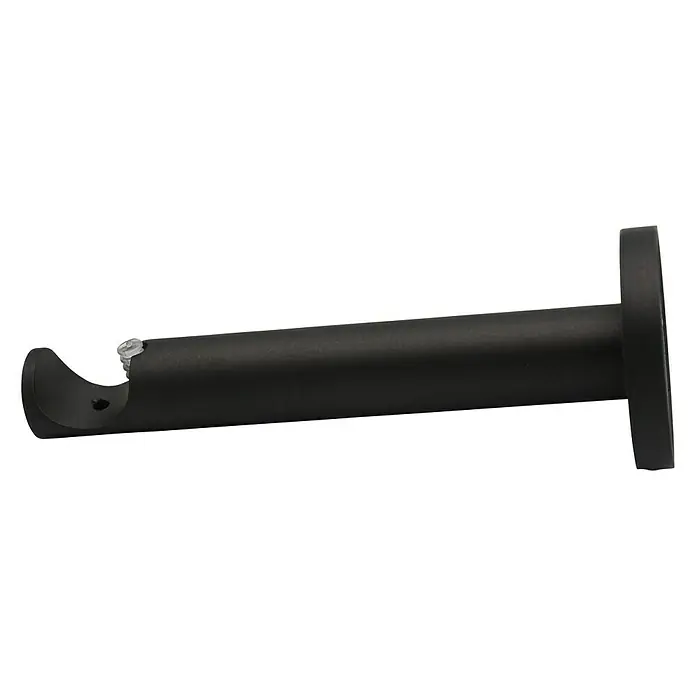 Expo Ambiente Träger Function - Eisenoptik-brush, Geeignet für: Gardinenstangen Ø 20 mm, 13,1 cm - Schwarze Gardinenstange mit Halterung zur Befestigung von Vorhängen und Dekorationselementen, praktisch und stilvoll.