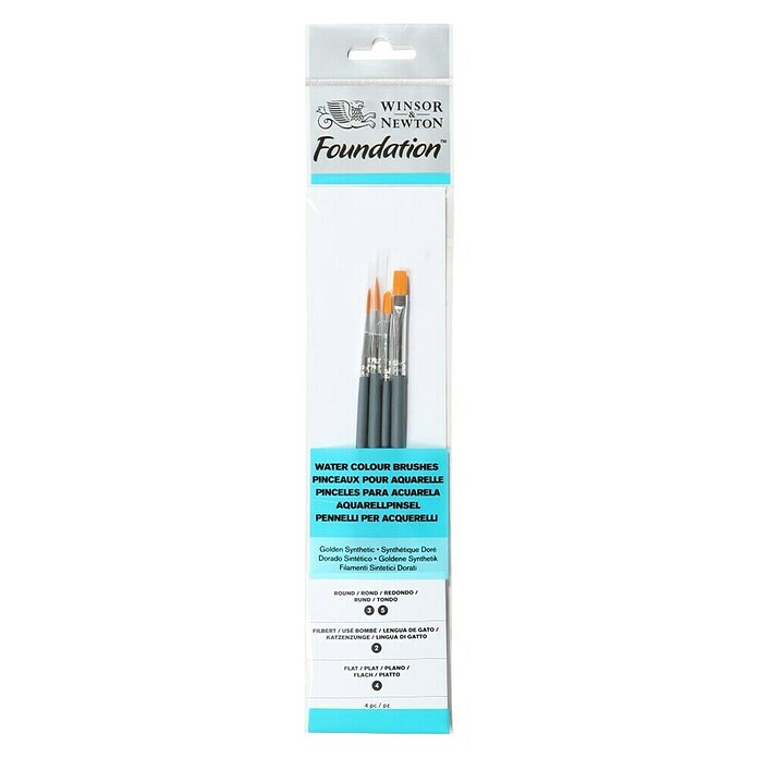 Winsor & Newton Foundation Set kistova za akvarel kratke drške  (4 Kom., Najlonska vlakna) | BAUHAUS