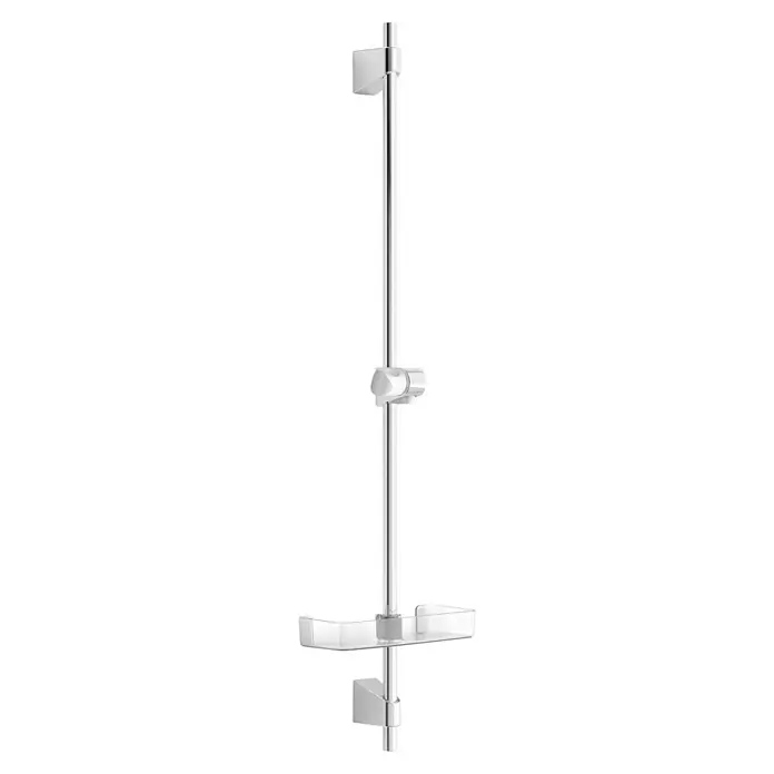 Hansa Basicjet Brausestange - Höhe: 96 cm, Lochabstand: 92 cm, Chrom - Duschstange mit Ablage zur Befestigung an der Wand. Die Duschstange ist aus verchromtem Metall und hat eine Ablage aus Kunststoff.