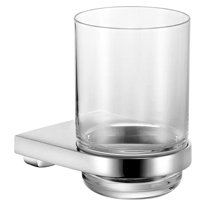 Keuco Collection Moll Zahnputzglas - Mit Halterung, Metall, Verchromt - Ein schicker, klarer Glasbecher mit einer glänzenden Chromhalterung zur stilvollen Badezimmeraufbewahrung.